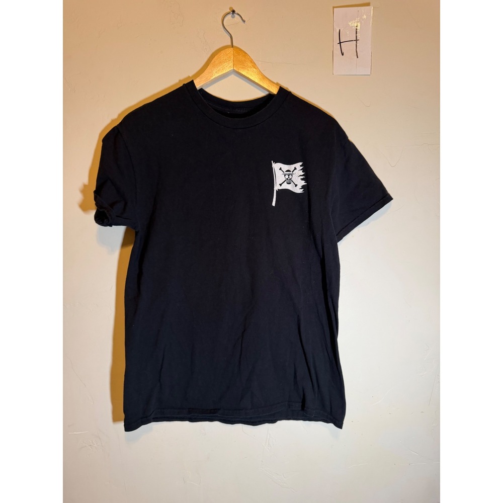 One Piece Shirt Straw Hat Crew Graphic Anime Luffy Black Size M